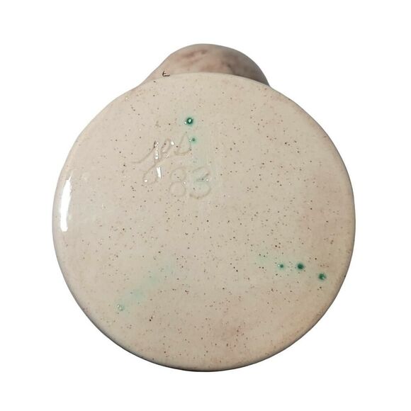 Vintage Large Ceramic Mug Stein With 3D Deer And Fox Handle Signed JES 6.5" Tall - Picture 10 of 11